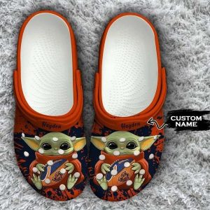 Custom Name Baby Yoda Chicago Bears Crocs Crocband Clog Shoes BCL1168