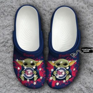 Custom Name Baby Yoda Minnesota Twins Crocs Crocband Clog Shoes BCL1171