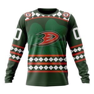 Customized Anaheim Ducks Shamrock Kits Hockey Celebrate St Patrick's Day Unisex Sweatshirt SWS1204