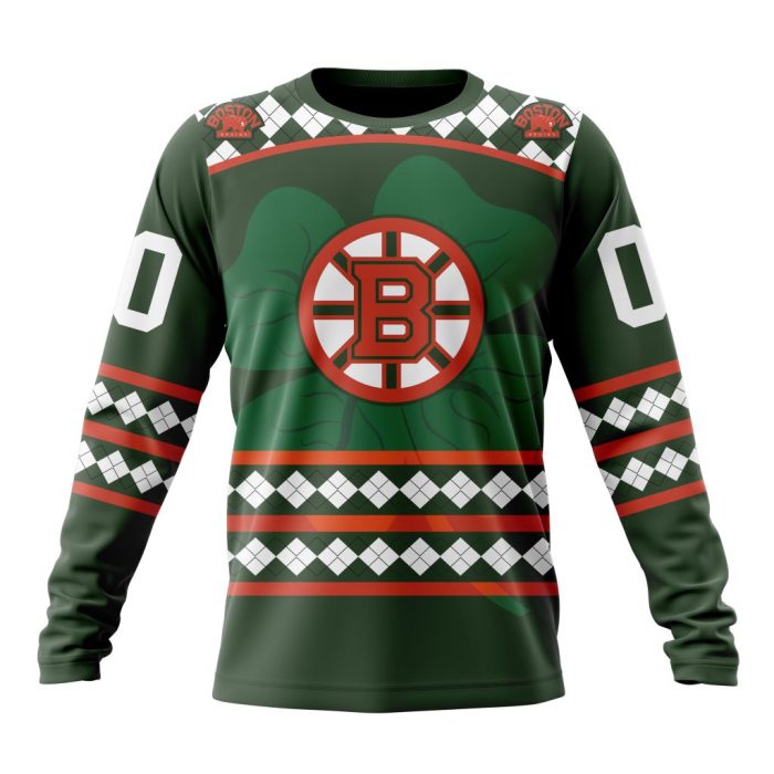 Customized Boston Bruins Shamrock Kits Hockey Celebrate St Patrick's Day Unisex Sweatshirt SWS1206
