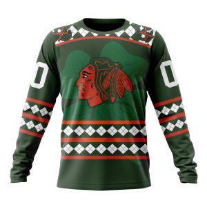 Customized Chicago BlackHawks Shamrock Kits Hockey Celebrate St Patrick's Day Unisex Sweatshirt SWS1210