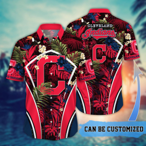 Customized Cleveland Indians MLB Flower Summer Tropical Hawaiian Shirt HWS0553