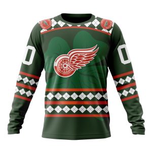 Customized Detroit Red Wings Shamrock Kits Hockey Celebrate St Patrick's Day Unisex Sweatshirt SWS1214
