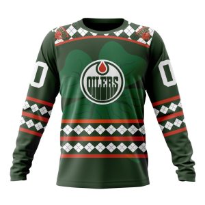 Customized Edmonton Oilers Shamrock Kits Hockey Celebrate St Patrick's Day Unisex Sweatshirt SWS1215