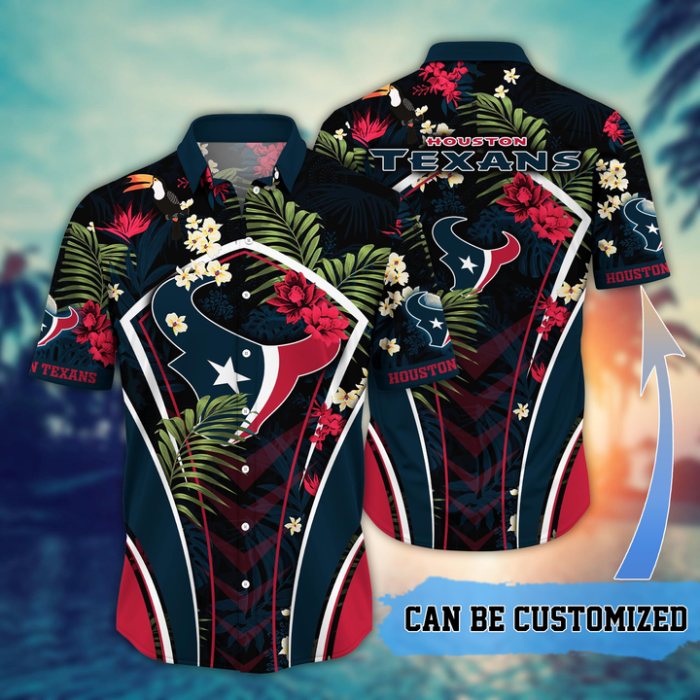 Customized Houston Texans NFL Flower Summer Tropical Hawaiian Shirt HWS0561