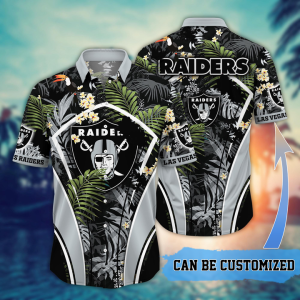 Customized Las Vegas Raiders NFL Flower Summer Tropical Hawaiian Shirt HWS0566