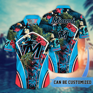 Customized Miami Marlins MLB Flower Summer Tropical Hawaiian Shirt HWS0572