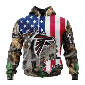 Customized NFL Atlanta Falcons USA Flag Camo Realtree Hunting Unisex Hoodie TH0907