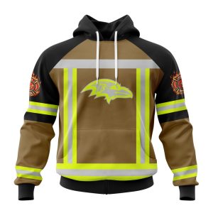 Customized NFL Baltimore Ravens Special Firefighter Uniform Design Unisex Hoodie TH0912