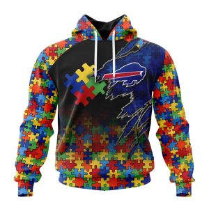 Customized NFL Buffalo Bills Autism Awareness Design Unisex Hoodie TH0914