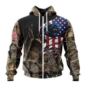 Customized NFL Carolina Panthers Special Camo Realtree Hunting Unisex Zip Hoodie TZH0229