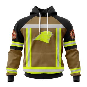 Customized NFL Carolina Panthers Special Firefighter Uniform Design Unisex Hoodie TH0924