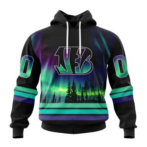 Customized NFL Cincinnati Bengals Special Design With Northern Lights Unisex Hoodie TH0936