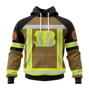 Customized NFL Cincinnati Bengals Special Firefighter Uniform Design Unisex Hoodie TH0937