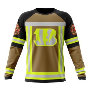 Customized NFL Cincinnati Bengals Special Firefighter Uniform Design Unisex Sweatshirt SWS074