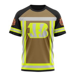 Customized NFL Cincinnati Bengals Special Firefighter Uniform Design Unisex Tshirt TS2791