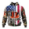 Customized NFL Cincinnati Bengals USA Flag Camo Realtree Hunting Unisex Zip Hoodie TZH0244