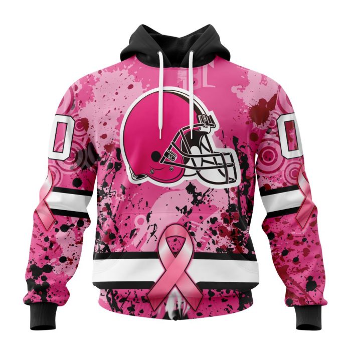 Customized NFL Cleveland Browns I Pink I Can! In October We Wear Pink Breast Cancer Unisex Hoodie TH0941
