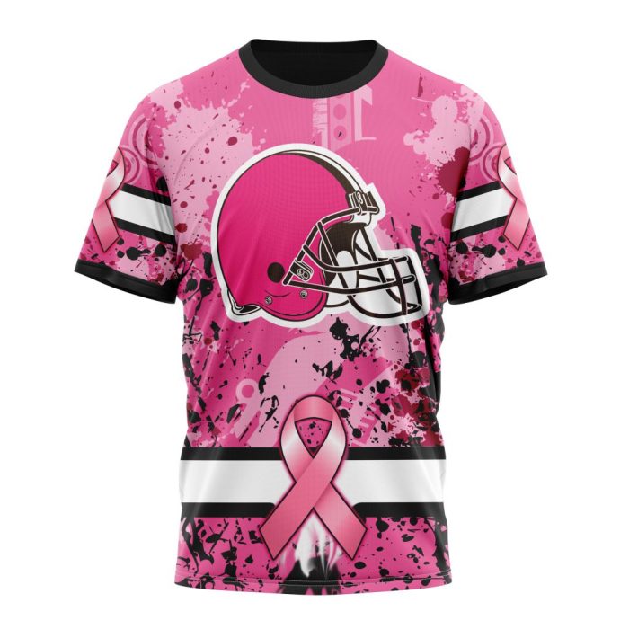 Customized NFL Cleveland Browns I Pink I Can! In October We Wear Pink Breast Cancer Unisex Tshirt TS2795