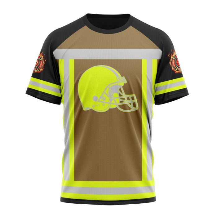 Customized NFL Cleveland Browns Special Firefighter Uniform Design Unisex Tshirt TS2797