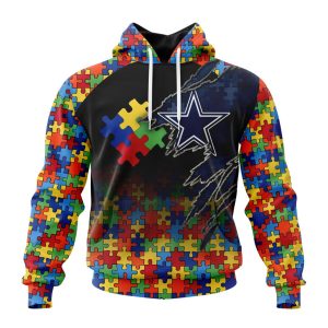 Customized NFL Dallas Cowboys Autism Awareness Design Unisex Hoodie TH0945