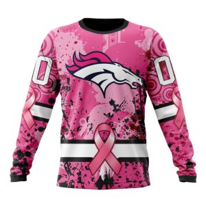 Customized NFL Denver Broncos I Pink I Can! In October We Wear Pink Breast Cancer Unisex Sweatshirt SWS090
