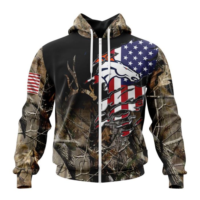 Customized NFL Denver Broncos Special Camo Realtree Hunting Unisex Zip Hoodie TZH0260