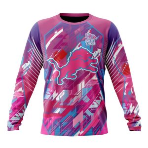 Customized NFL Detroit Lions I Pink I Can Fearless Again Breast Cancer Unisex Sweatshirt SWS095