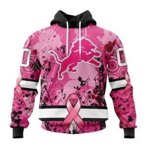 Customized NFL Detroit Lions I Pink I Can! In October We Wear Pink Breast Cancer Unisex Hoodie TH0959