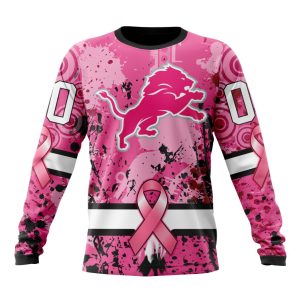 Customized NFL Detroit Lions I Pink I Can! In October We Wear Pink Breast Cancer Unisex Sweatshirt SWS096