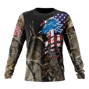 Customized NFL Detroit Lions Special Camo Realtree Hunting Unisex Sweatshirt SWS097