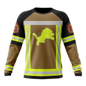 Customized NFL Detroit Lions Special Firefighter Uniform Design Unisex Sweatshirt SWS098