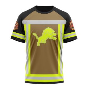Customized NFL Detroit Lions Special Firefighter Uniform Design Unisex Tshirt TS2815