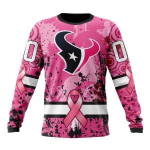 Customized NFL Houston Texans I Pink I Can! In October We Wear Pink Breast Cancer Unisex Sweatshirt SWS108