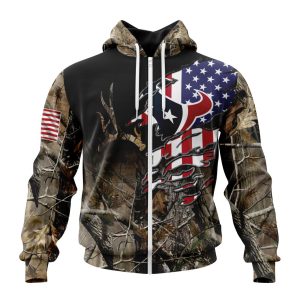 Customized NFL Houston Texans Special Camo Realtree Hunting Unisex Zip Hoodie TZH0278
