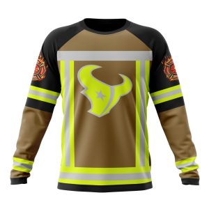 Customized NFL Houston Texans Special Firefighter Uniform Design Unisex Sweatshirt SWS110