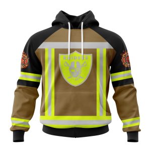 Customized NFL Las Vegas Raiders Special Firefighter Uniform Design Unisex Hoodie TH0997