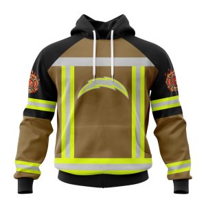 Customized NFL Los Angeles Chargers Special Firefighter Uniform Design Unisex Hoodie TH1003