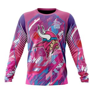 Customized NFL Minnesota Vikings I Pink I Can Fearless Again Breast Cancer Unisex Sweatshirt SWS155