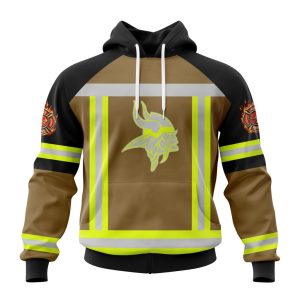 Customized NFL Minnesota Vikings Special Firefighter Uniform Design Unisex Hoodie TH1021