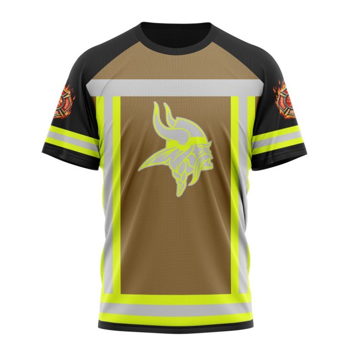 Customized NFL Minnesota Vikings Special Firefighter Uniform Design Unisex Tshirt TS2875