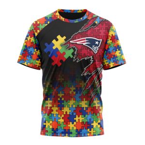Customized NFL New England Patriots Autism Awareness Design Unisex Tshirt TS2877