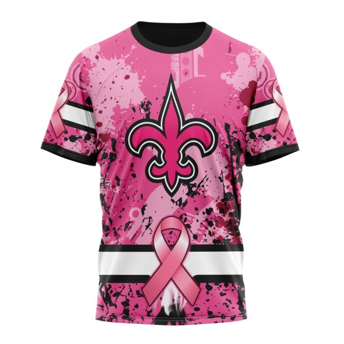 Customized NFL New Orleans Saints I Pink I Can! In October We Wear Pink Breast Cancer Unisex Tshirt TS2885