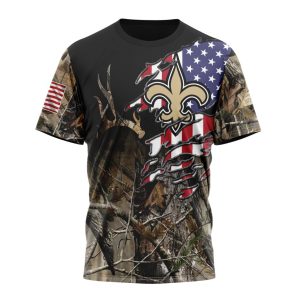 Customized NFL New Orleans Saints Special Camo Realtree Hunting Unisex Tshirt TS2886