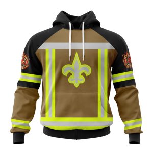 Customized NFL New Orleans Saints Special Firefighter Uniform Design Unisex Hoodie TH1033