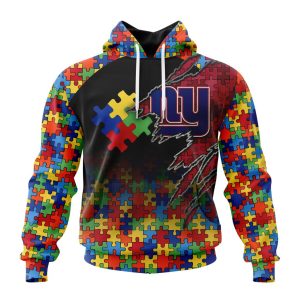 Customized NFL New York Giants Autism Awareness Design Unisex Hoodie TH1035