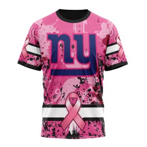 Customized NFL New York Giants I Pink I Can! In October We Wear Pink Breast Cancer Unisex Tshirt TS2891