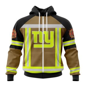 Customized NFL New York Giants Special Firefighter Uniform Design Unisex Zip Hoodie TZH0345