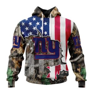 Customized NFL New York Giants USA Flag Camo Realtree Hunting Unisex Hoodie TH1040