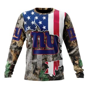 Customized NFL New York Giants USA Flag Camo Realtree Hunting Unisex Sweatshirt SWS177